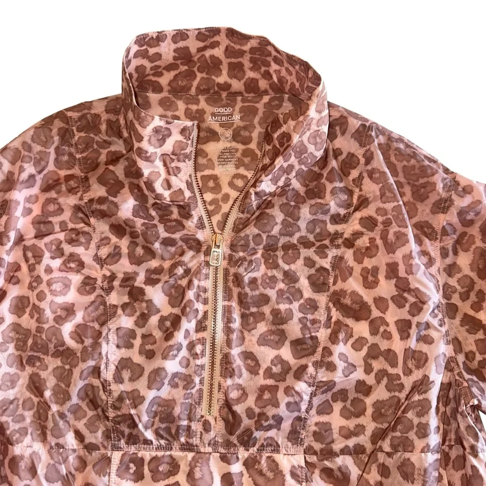 GOOD AMERICAN Leopard Jacket Windbreaker
Rose Gold Pink Brown 2 Pullover Small - Picture 6 of 14